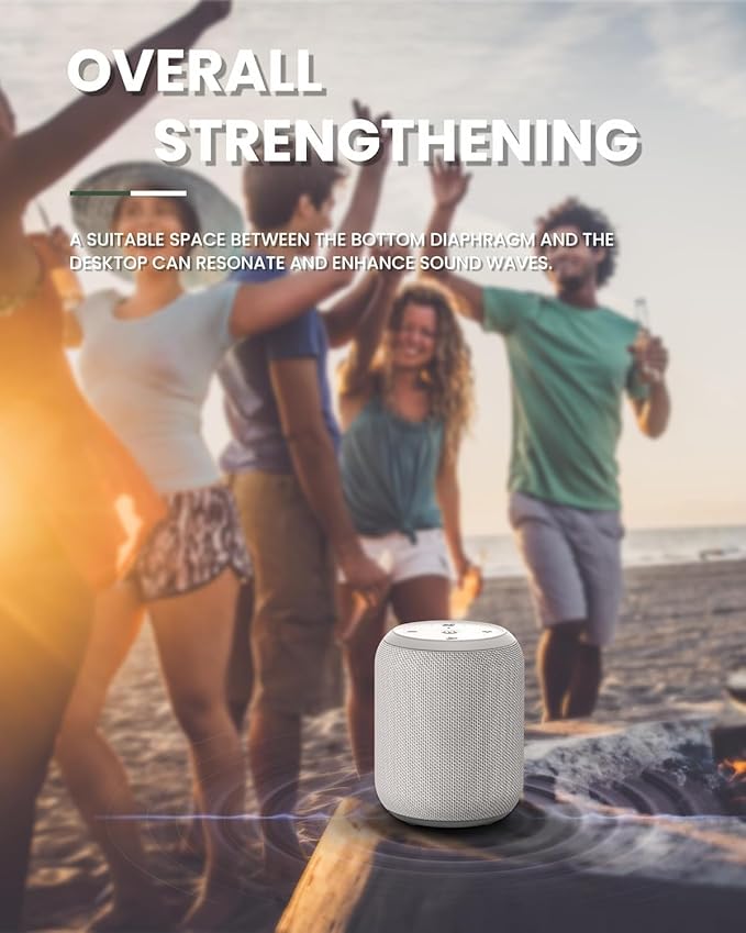 NOTABRICK Bluetooth Speakers,Portable Wireless Speaker with 15W Stereo Sound, IPX6 Waterproof Shower Speaker, Dual Pairs, Portable Speaker for Party Beach Camping