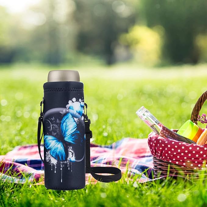 AUPET Water Bottle Bag Carrier,24oz/32oz Insulated Neoprene bottle Sling Holder Case Pouch Cover for 1000ML/750ML Bottles with Shoulder Strap for walking