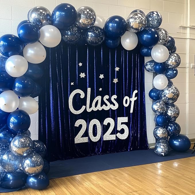 RUBFAC 129pcs Navy Blue Balloons Different Sizes 18 12 10 5 Inch, Latex Balloon Garland Arch Kit for Birthday Party Graduation Baby Shower Wedding Holiday Balloon Decoration