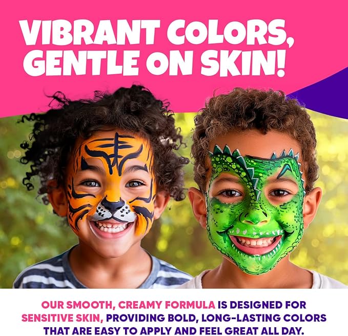 Face Paint Crayons for Kids, Blue Squid 84pcs XL Face & Body Painting Makeup Crayons, Safe for Sensitive Skin, Metallic & Classic Colors, Birthdays & Halloween Makeup Sticks - (2 x 42 Color Sets)