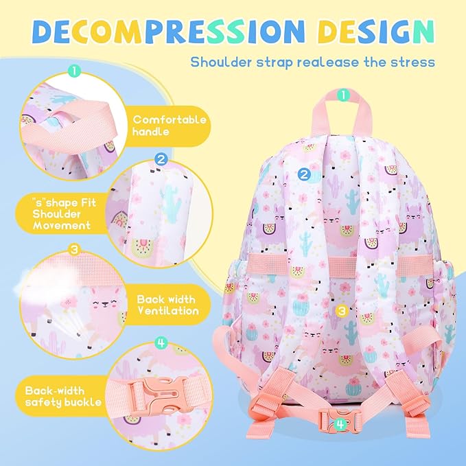 SUN EIGHT Toddler Backpack for Boys & Girls - Lightweight Kids Backpack for Preschool,Kindergarten & Travel,Cute Animal Design,Durable Small School Bag for Daycare (Ages 2-5)