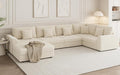146" Modular Sectional Sofa, Oversized U Shaped, Convertible Sleeper Sofa by smilesun