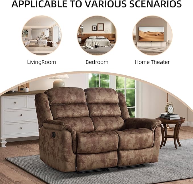 EBELLO Loveseat Recliner Sofa for Living Room, Extra Wide Modern Overstuffed 2 - Image 5