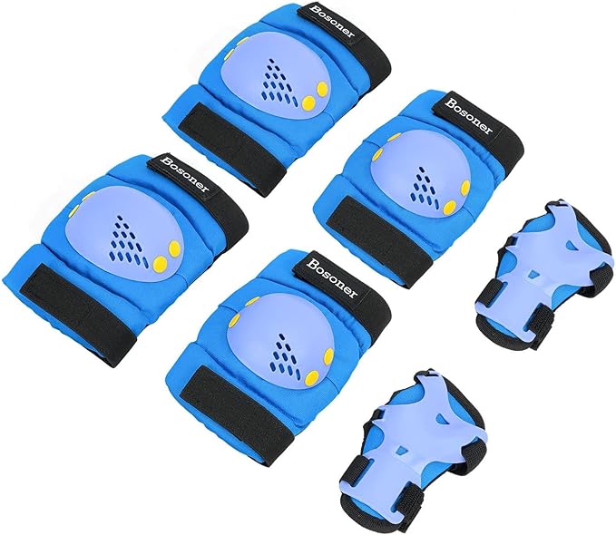 BOSONER Kids/Youth Knee Pad Elbow Pads for Roller Skates Cycling BMX Bike Skateboard Inline Rollerblading, Skating Skatings Scooter Riding Sports
