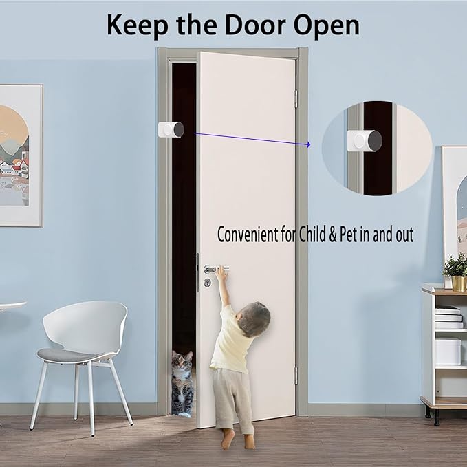 CMINGJ (8 Pack) Adjustable Door Guard Door Stop, Door slam Stopper, Finger Pinch Guard,Revolving Door Stopper for Baby Child Proofing, Anti Door slam, Pet Door Stopper, Easy to Install,White (8 Pack)