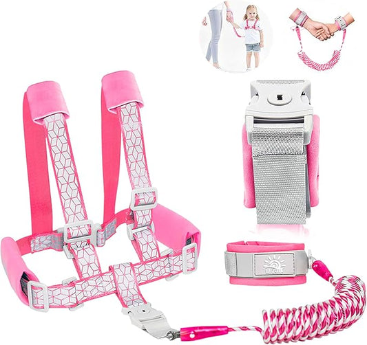 Toddler Leash -Anti Lost Wrist Link for Toddlers -Toddler Harness with Lock for Kids,Baby Leash,Leash for Toddlers,Wrist Leashes,Child Leashes for Toddlers,Upgrade with Reflective Tape Liner for Kids