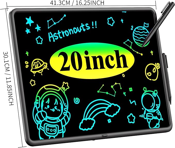 20 Inch LCD Writing Tablet for Kids, Large Drawing Pad, Doodle Board, Rechargeable Drawing Board, Educational & Learning Kids Toys, Creative Birthday Gifts