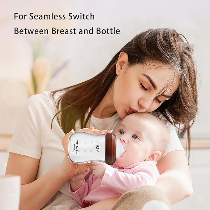 Natural Glass Baby Bottle for Breastfeeding Babies, 5.4oz Anti-Colic Baby Bottle with Natural Response Nipple(S), Clear, Wide Neck, 2 Pack, 1 Months+