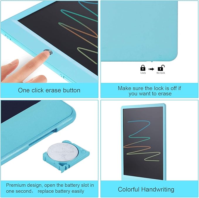 LCD Writing Tablet Drawing Tablets for Kids 10Inch with Protect Bag,LEYAOYAO Colorful Screen Drawing Board Doodle Scribbler Pad Learning Educational Toy - Gift for 3-6 Years Old Boy Girl (Blue)