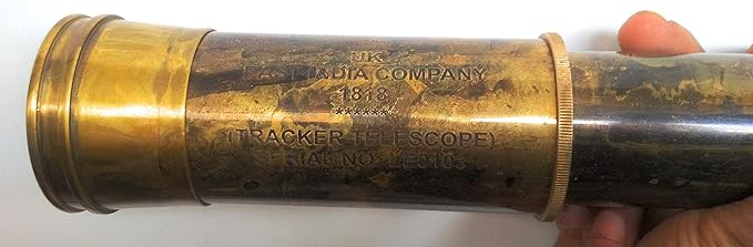 Rare Brass Telescope Spyglass - East India Company 1818 Tracker Vintage Pirate Spyglass Scope Antique 32" Large Handstitched Leather Gift Box (BT-EIC-32)