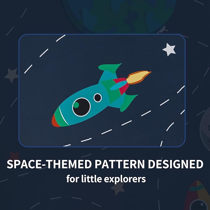 Kids Space Themed Blackout Curtains - 2 Panels, Each W42×L54, 100% Blackout, Perfect for Bedroom and Nursery, Energy Saving with Vibrant Cosmos Patterns