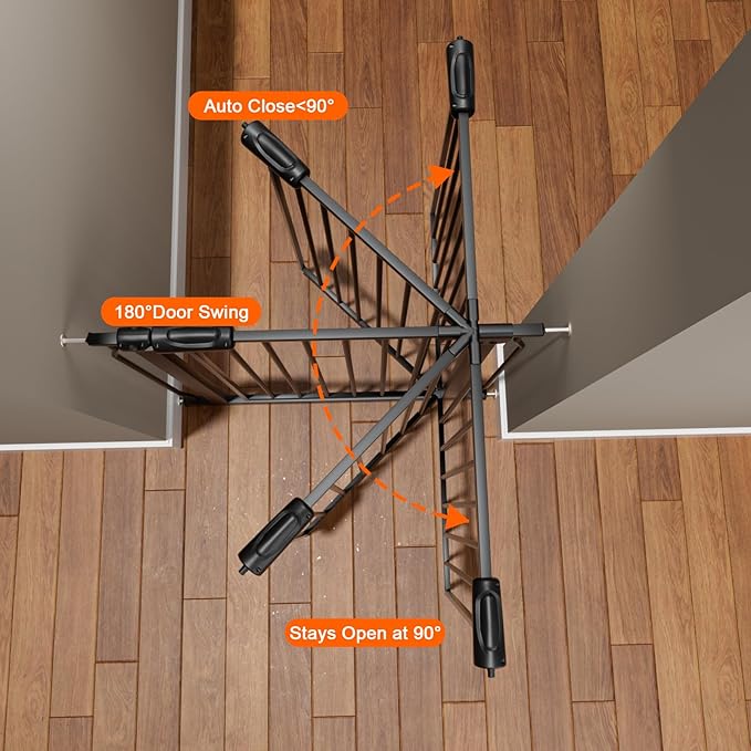 HOOEN 30" Tall Extra Wide Baby Gate for Doorways & Stairs - Large Pressure Mounted Dog & Child Safety Gates