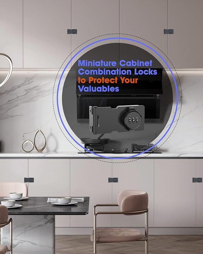 3.5Inch Mechanical Password Rotary Hasp Latch Locks, 3-Digit Cabinet Combination Lock for Small Doors, Cabinets, Barn Door, Closet, Kitchen Drawers, Cupboard (Black -2pcs)