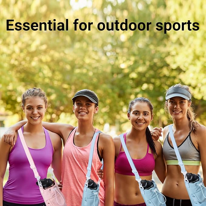 RRegeny【NEW STYLE Water Bottle Holder Crossbody Bag with Shoulder Strap, Leakproof Water Bottle Carrier for Hydro Flask16-40oz, Hands-Free Fitness Bag with Zipper Pockets for Hiking Travel Gym