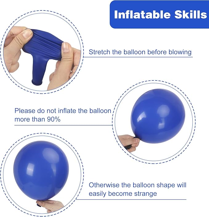 RUBFAC 129pcs Royal Blue Balloons Different Sizes 18 12 10 5 Inch, Blue Balloon Arch Kit Garland for Birthday Party Graduation Baby Shower Baseball Nautical Party Decoration