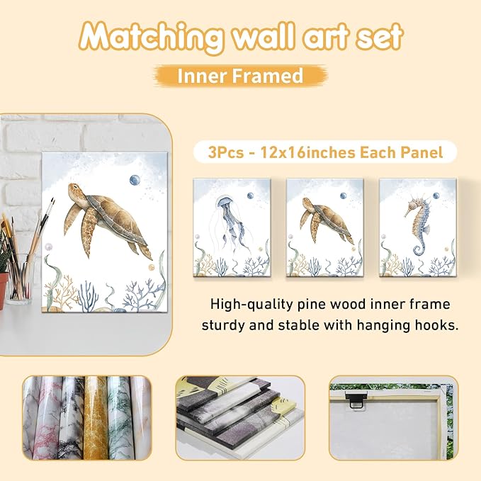 Custom Crib Bedding Set - 5 Pcs Customized Baby Crib Set with Name - Soft Double Layer Marine Animals Nursery Baby Bedding Set for Girls Boys - Personalized for Infant Toddler