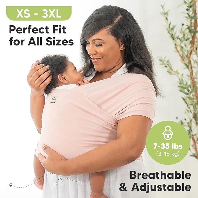 KeaBabies Baby Wrap Carrier - All in 1 Original Baby Carrier Newborn to Toddler Sling, Easy to Wear, Hands Free Bonding, Lightweight, Breathable Infant Wraps (Midnight)