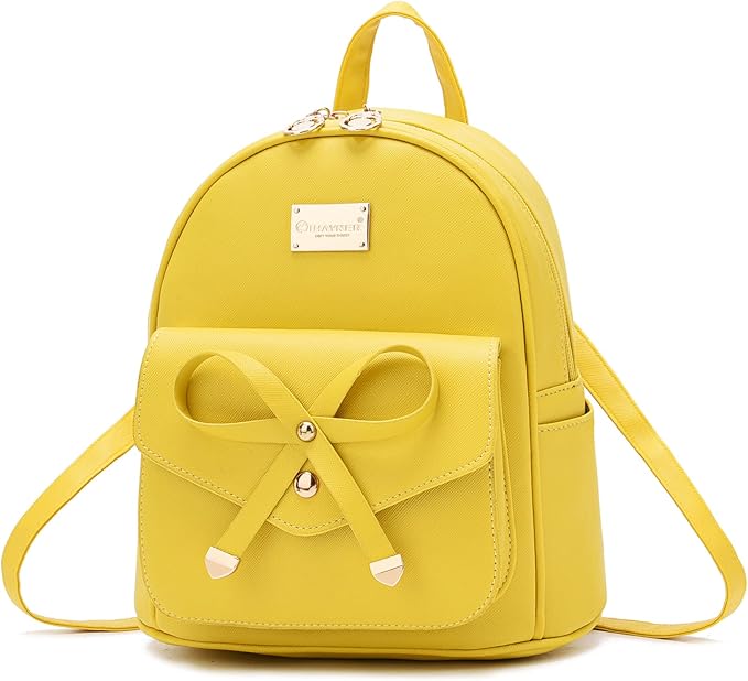 I IHAYNER Girls Bowknot Cute Leather Backpack Mini Backpack Purse for Women