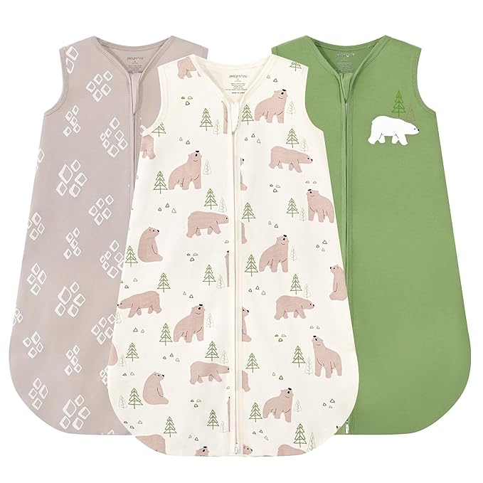 JELLYMONI Baby Sleep Sack 18-24 Months, 100% Cotton 3 Pack 0.5 TOG Baby Wearable Blanket Infant Sleep Sack with 2-Way Zipper Newborn Sleep Sacks