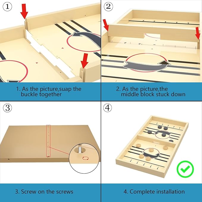 Large Sling Puck Game,Plastic Family Indoor Table Board Game for 2-4 Players,Fast Paced Super Winner Sling Hockey Board Games & Rapid Slingshot Battle Table,Christmas Stuffer Idea for 7 Age