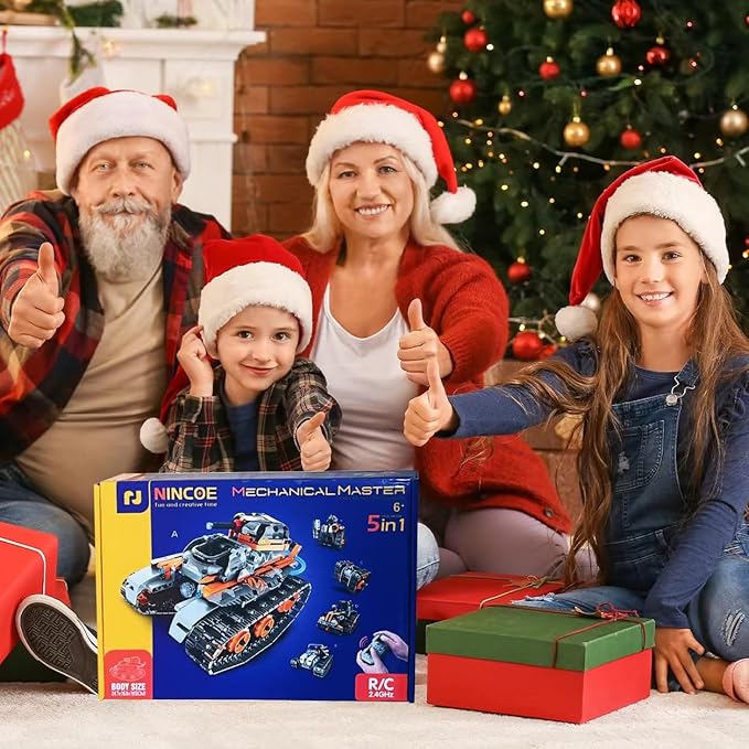 STEM Building Toys for Boys 6-12, 5in1 Remote & APP Controlled Car/Tank/Robot/Tracked Racer STEM Building Kit, RC Car 552 Pcs Educational Learning Building Blocks for Kids, RC Car Set for Boy Girls