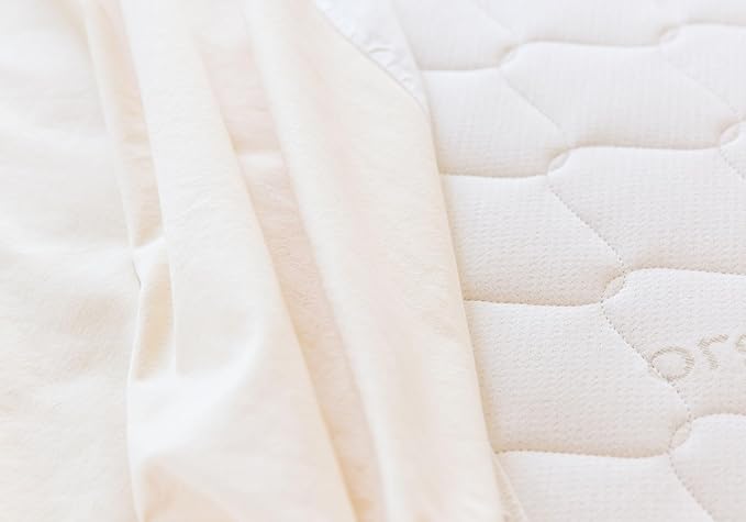 Naturepedic Organic Waterproof Mattress Protector Pad, Fitted Stretch Knit Mattress Cover for 9"-16" Depth, Twin XL
