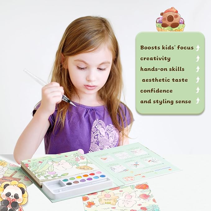 Paint with Water Coloring Books for Kids Ages 3-5, 4-8 – Cute Coloring Book for Teens,Arts and Crafts for Kids Ages 3 4 5 6 7 8+, Birthday Gift Toys for Girls Boys,Travel Toys -Rabbit