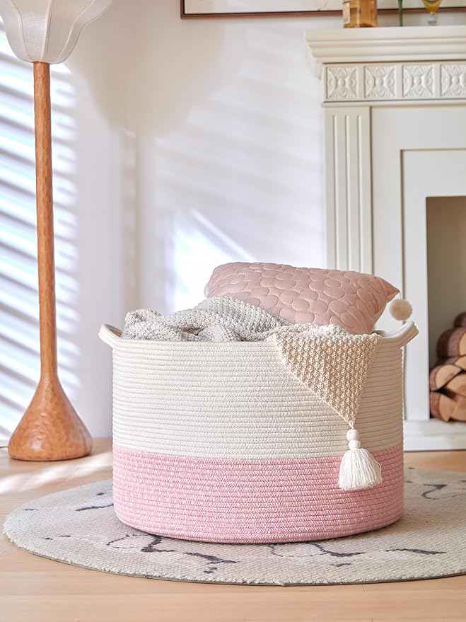 Extra Large Cotton Rope Basket 22" x 14"| Toy Basket
