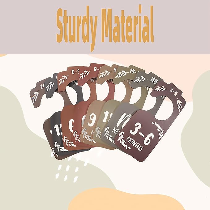 Wooden Baby Closet Dividers for Baby Clothes Organizer,Colorful Baby Closets Organizer for Nursery Decor,Baby Clothes Dividers for Closet Size Hangers for New Mom Dad Parents (Colorful)