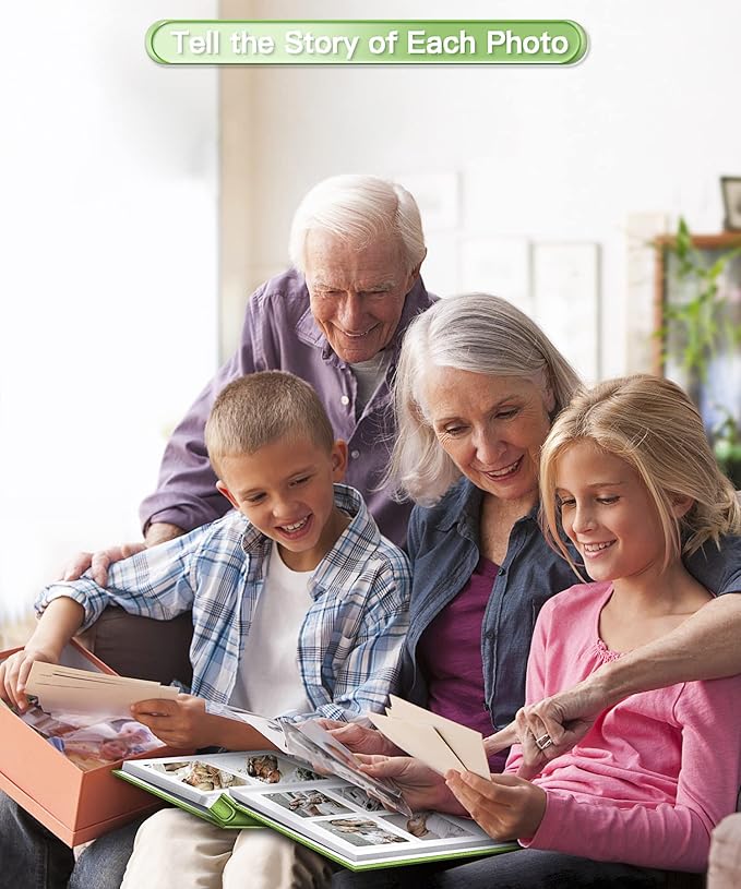 Popotop Photo Album Self Adhesive Scrapbook Album for 4x6 5x7 8x10 Pictures DIY Photo Book as Scrapbooking Supplies Kits, Birthday Gifts for Women Mom Wedding Baby Family Travel