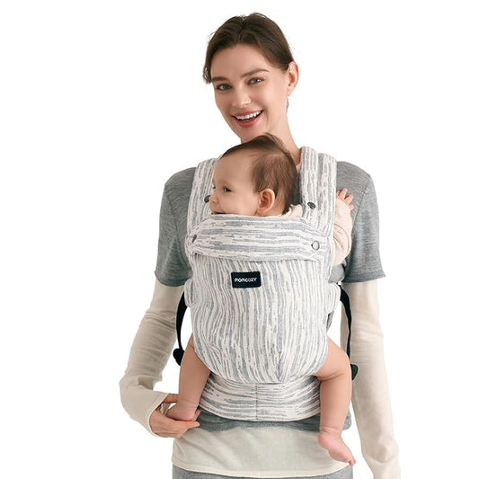 Momcozy Herihuge Baby Carrier - Crafted with Charming Jacquard Weaving, Durable, Stylish and Elegant, All-Day Comfort for Moms, Time Heritage Beige