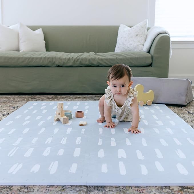 Baby Play Mats for Floor - Shoreline (4x6ft) - Premium EVA Foam Play Mat for Babies & Toddlers - Perfect for Tummy Time, Crawling, Playroom - Stylish & Comfortable Kids Play Mat