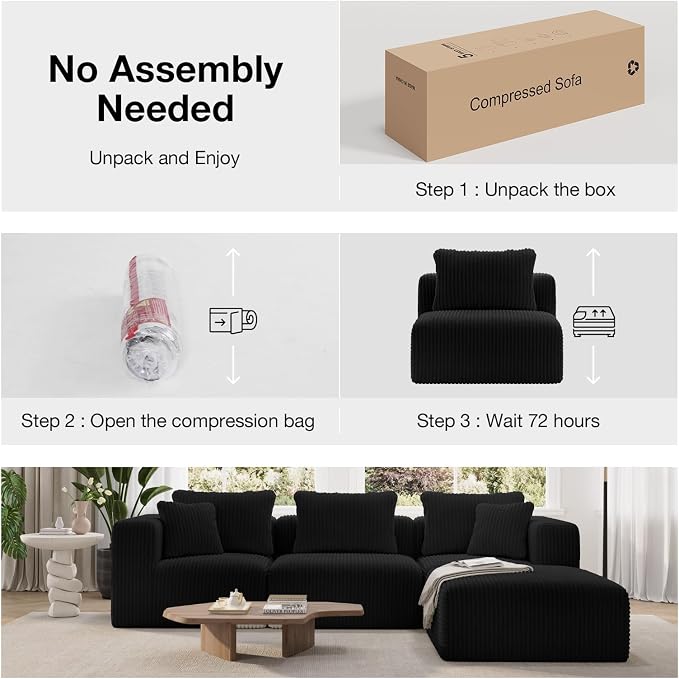 Novilla 70.8" Modular Sectional Sofa, Modern Cloud Sectional Couch - Image 4