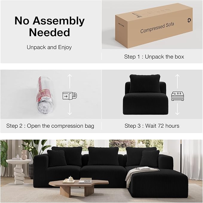Novilla 106" Modular Sectional Sofa, Modern Cloud Sectional Couch - Image 4