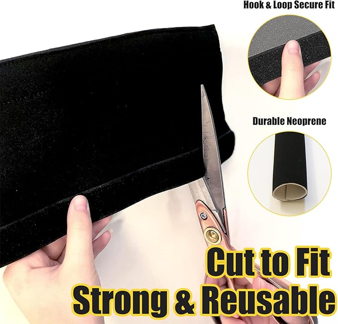 5PCS Commercial Door Handle Covers - Heat-Resistant Neoprene Sleeves with Hook & Loop Closure, Universal Fit for Business/Office/Store Doors