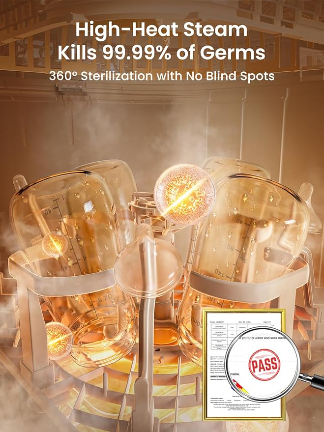 Grownsy EaseClean Bottle Washer Pro | All-in-One Bottle Washer and Sterilizer and Dryer | Baby Bottle Washer for Bottles, Pump Parts & Baby Essentials | Replaces Hand Washing