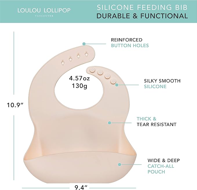 Loulou Lollipop Soft, Waterproof Silicone Feeding Bib