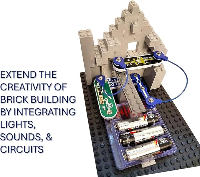 Snap Circuits BRIC: Structures | Brick & Electronics Exploration Kit | Over 20 Stem & Brick Projects | Full Color Project Manual | 20 Parts | 75 BRIC-2-Snap Adapters | 140+ BRICs