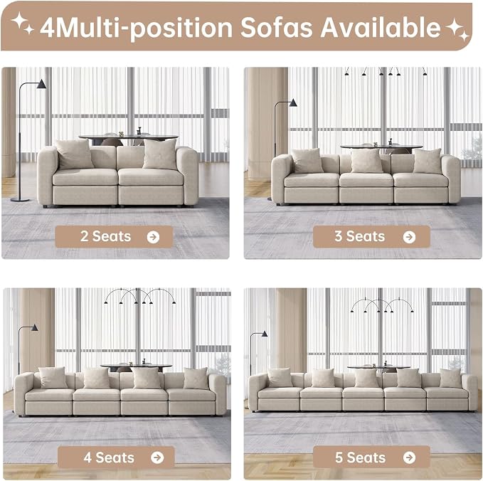 Guyii Modern 140.94" Long Oversized 4-Seat Velvet Sectional Sofa, Convertible - Image 6