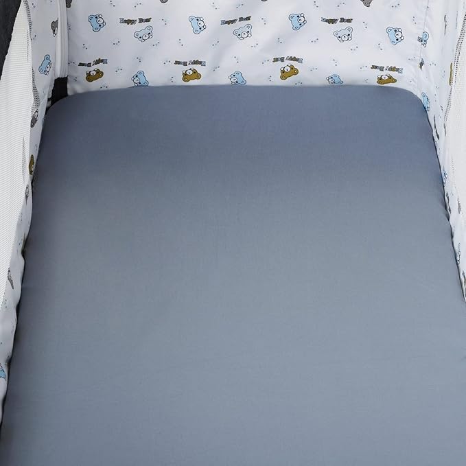 Pack n Play Sheet Stretchy Fitted Portable Mini Crib Sheets Set 3 Pack,Playard Sheets Convertible Playard Mattress Cover,Ultra Soft Jersey Material,Elephant Tiger,Fox & Grey