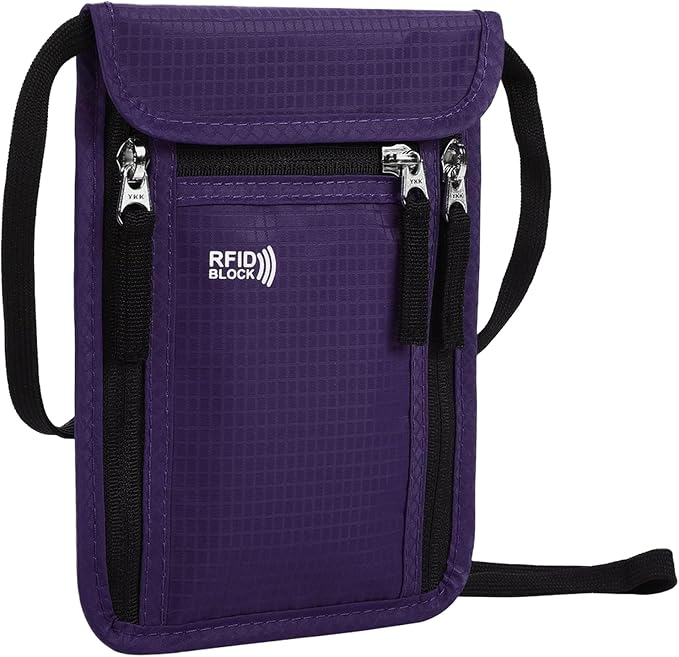 Travel Pouch Neck Wallet Family Passport Holder Organizer Case with RFID Blocking