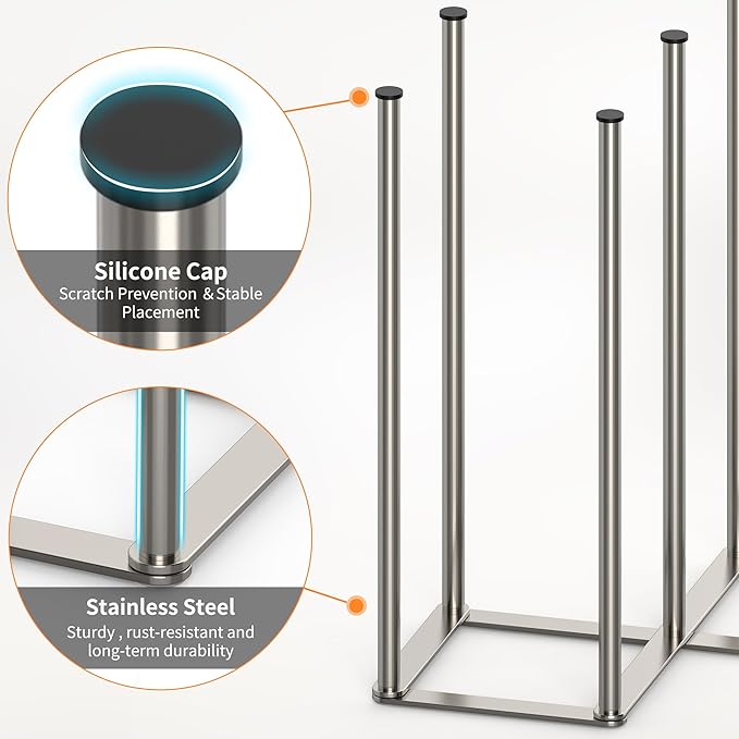 Foldable Bottle Drying Rack, Baby Bottle Drying Rack, Collapsible Cup Draining Holder, Retractable Reusable Storage Bag Dryer with Non-Slip Bottom - Stainless Steels