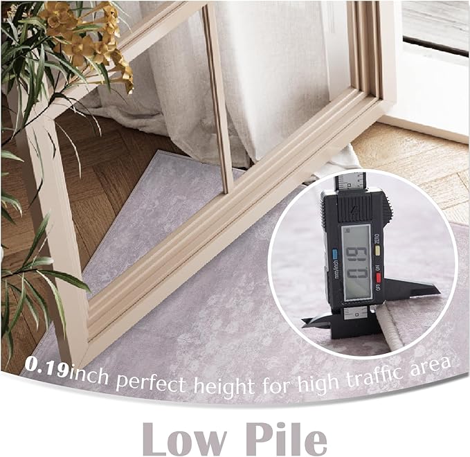 jinchan Vintage Floral Runner Rug 2x5 - Machine Washable Distressed Design Non-Slip Low-Pile Soft Thin Carpet for Hallway Kitchen Farmhouse Bedroom Entryway Laundry Room (2x5ft,Orchid)