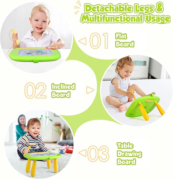 Smasiagon Toddler Girl Boy Toys,Magnetic Drawing Board for Toddlers 1-3,Early Learning Doodle Board Writing Painting Sketch Pad, Birthday Easter Valentines Day Gifts for Kids 1 2 3 Year Old (Green)