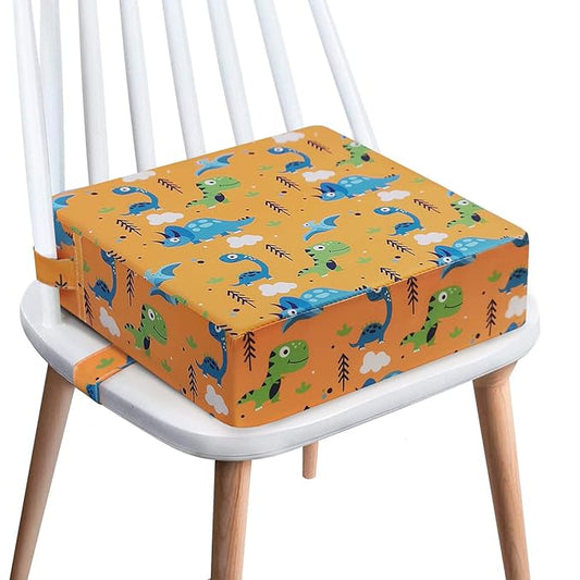 Toddler Booster Seat for Dining Table - 4in Cushion, Portable Booster for Baby, Adjustable Kids Chair Height, Washable Seat Pad Mat