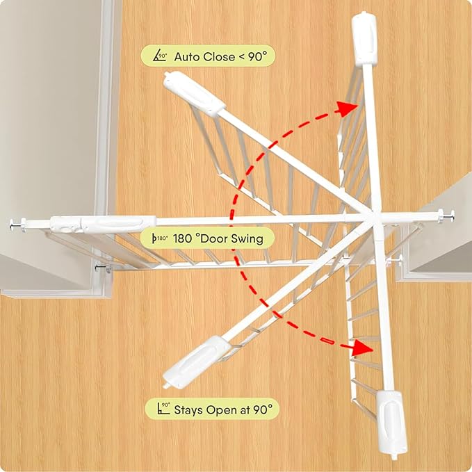 Narrow Baby Gate 24.02-29.13 Inch Wide Stairs Tension Pet Dog Gates Indoor for Doorways No Drilling Pressure Mounted Metal Pet Gates for Kids