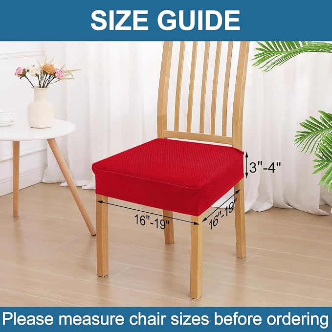 Smiry Waterproof Seat Covers for Dining Room Chairs Set of 2, Stretch Jacquard - Image 2