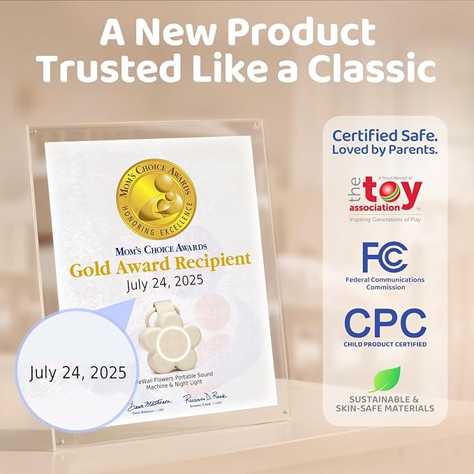 2025 Mom's Choice Awards | Portable White Noise Sound Machine Baby | 25 Soothing Sounds | Rechargeable Travel Sound Machine Baby with Night Light | Newborn Essentials | Nursery, Home, Sleep Aid