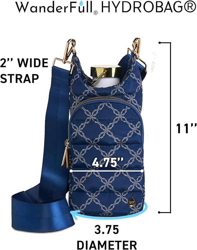 WanderFull® Original HydroBag® Collection, Water Bottle Holder w/Strap & Phone Pocket, Hands-Free Crossbody Water Bottle Bag