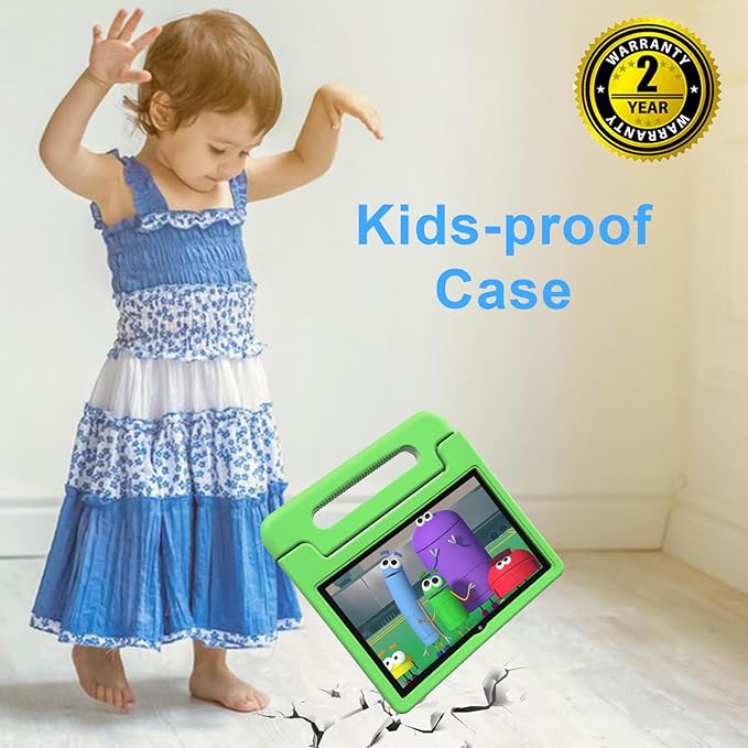 Tablet for Kids, 10 Inch Kids Tablet Android, 64GB, Octa-Core, WiFi 6, Big Battery, Google Kids Space, Parental Control 1280 * 800 HD Display Green